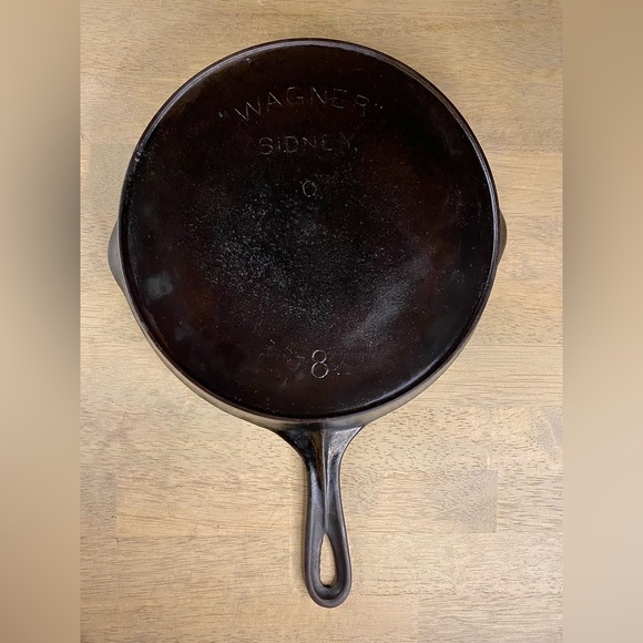 "Wagner" Sidney. O. 8 Cast Iron Skillet Heat Ring Restored Flat Early 1900s - Picture 3 of 7
